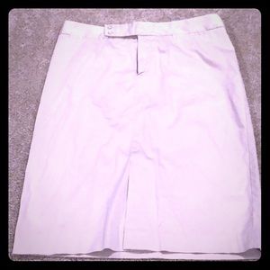 Cream/khaki color crystal embellished pencil skirt